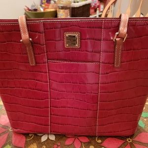 DOONEY & BOURKE Red Croc Leather Tote Bag Purse